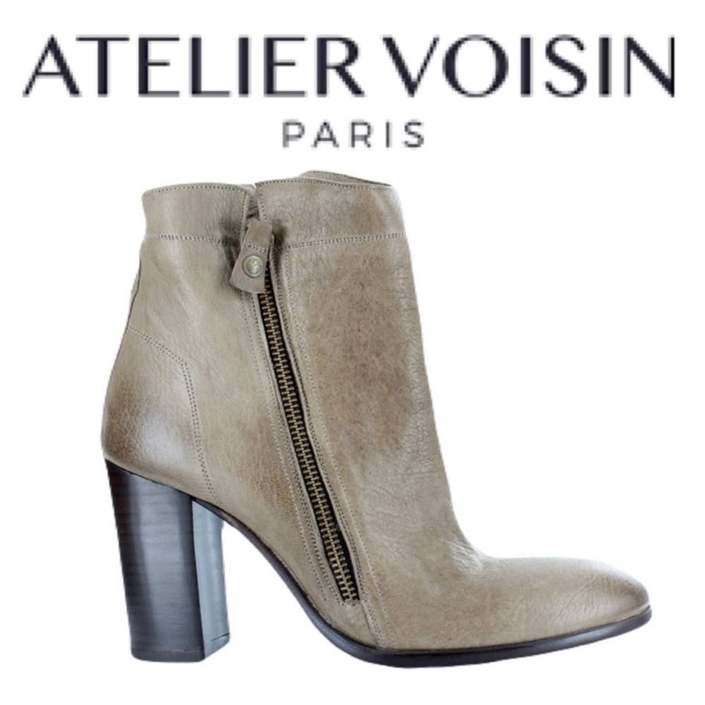 Atelier Voisin Paris Women's Ankle Boots Stromboli Taupe Size 37